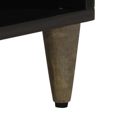 TV-taso musta 100x33x46 cm täysi mangopuu