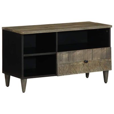 TV-taso musta 80x33x46 cm täysi mangopuu