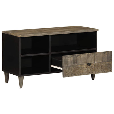 TV-taso musta 80x33x46 cm täysi mangopuu