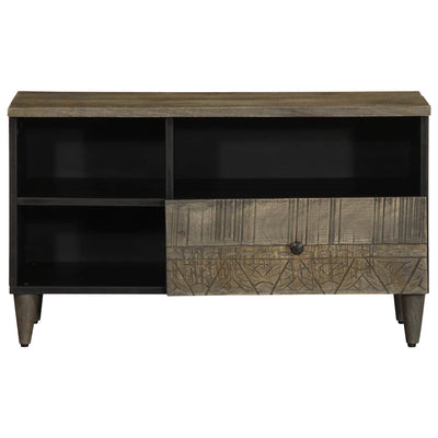 TV-taso musta 80x33x46 cm täysi mangopuu