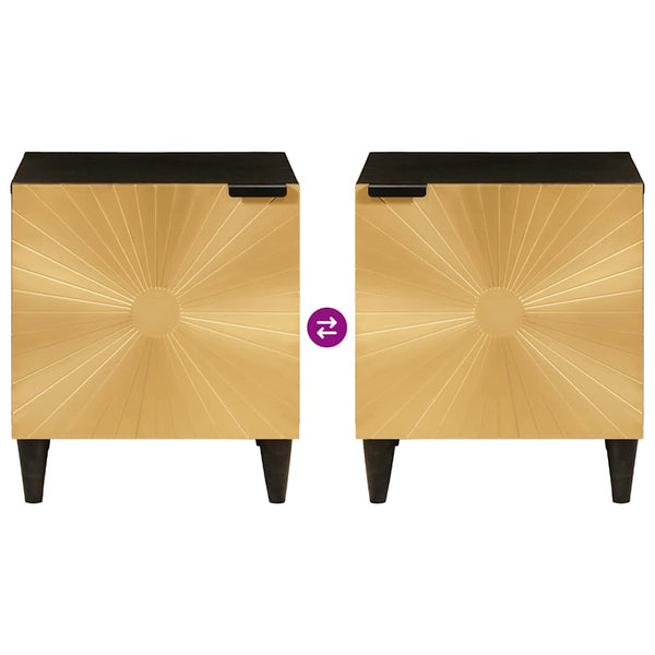 Yöpöytä 2 pcs Musta ja kulta 40 x 33.5 x 46 cm