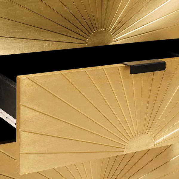 Yöpöytä laatikon kanssa Musta ja kulta 50 x 33 x 60 cm