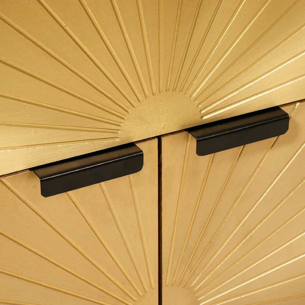 Yöpöytä Musta ja kulta 50 x 33 x 60 cm täysi mangopuu