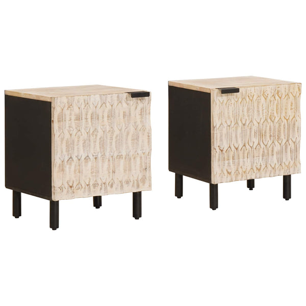 Yöpöytäkaappi 2 pcs Valkoinen 40 x 33,5 x 46 cm