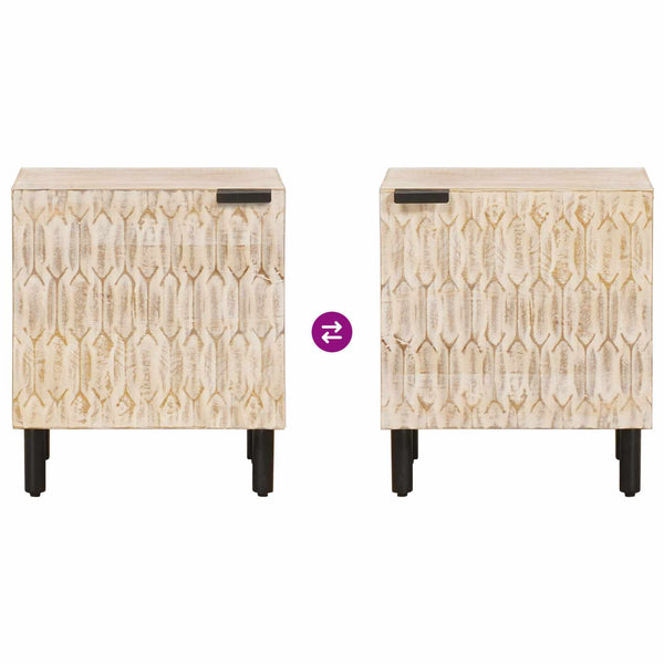 Yöpöytäkaappi 2 pcs Valkoinen 40 x 33,5 x 46 cm