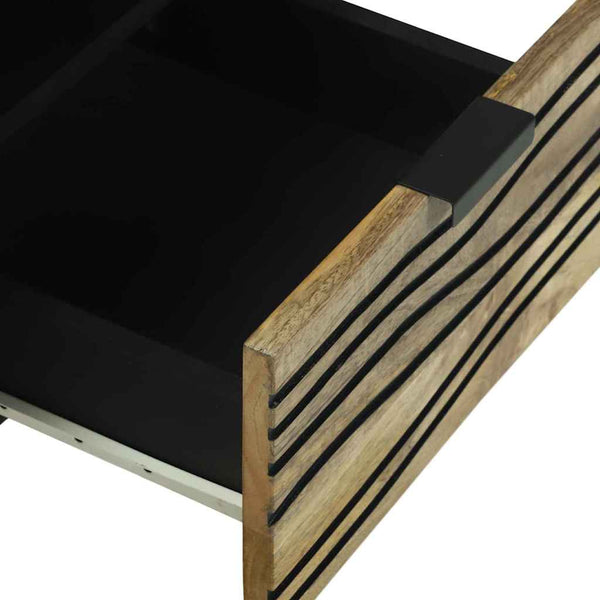 TV-kaappi laatikolla, ruskea, 70 x 33 x 46 cm, valmistettu täysistä mangopuun materiaaleista