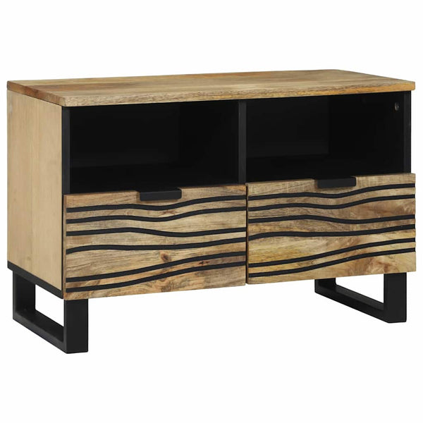 TV-kaappi laatikolla, ruskea, 70 x 33 x 46 cm, valmistettu täysistä mangopuun materiaaleista