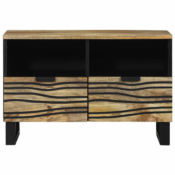 TV-kaappi laatikolla, ruskea, 70 x 33 x 46 cm, valmistettu täysistä mangopuun materiaaleista