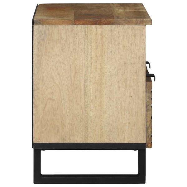TV-kaappi laatikolla, ruskea, 70 x 33 x 46 cm, valmistettu täysistä mangopuun materiaaleista