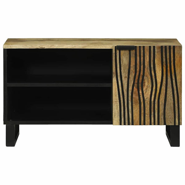TV-kaappi 80 x 33 x 46 cm, täysi mangopuu, ruskea