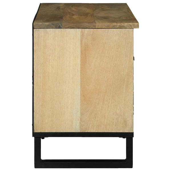 Media varasto kaappi Ruskea 80 x 33.5 x 46 cm täysi mangopuu