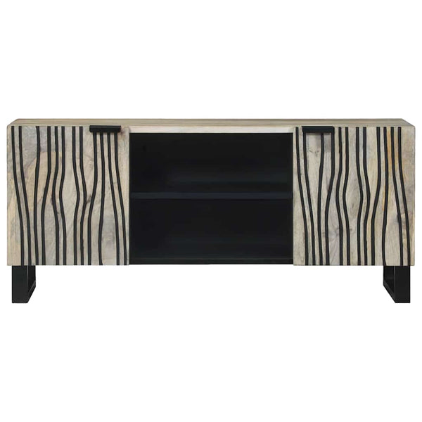 TV-kaappi Valkoinen 105 x 33 x 46 cm täysi mangopuu