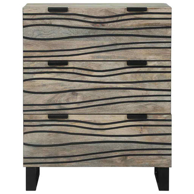 Sivupöytä Valkoinen 60 x 33.5 x 75 cm Täysi Mangopuu