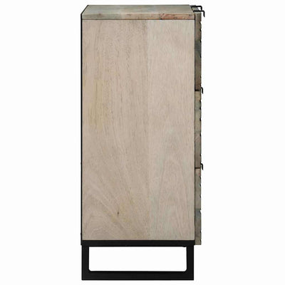 Sivupöytä Valkoinen 60 x 33.5 x 75 cm Täysi Mangopuu