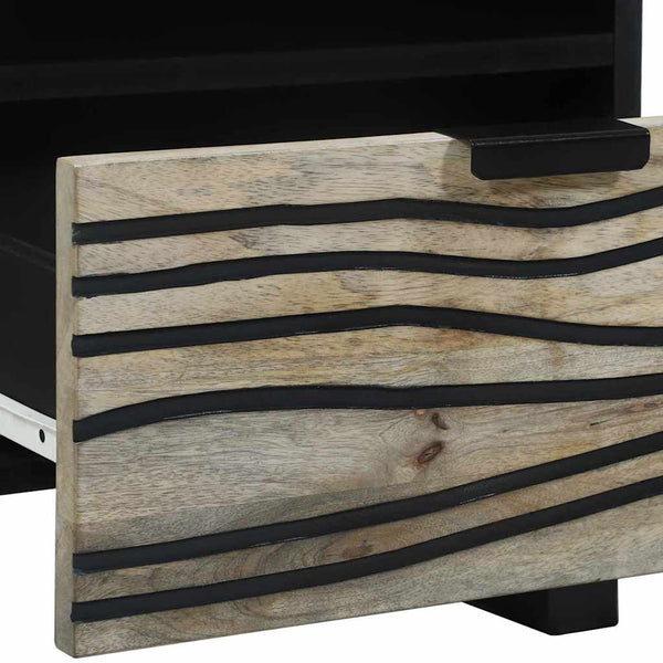 Yöpöytäkaappi 2 pcs Valkoinen ja musta 40 x 33 x 46 cm