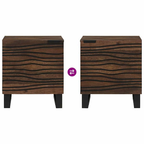 Yöpöytäkaappi pähkinäpuu 40 x 33 x 46 cm täysi mangopuu