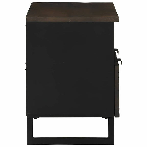 Ruskea TV-kaappi laatikolla 70 x 33 x 46 cm täyttä mangopuuta