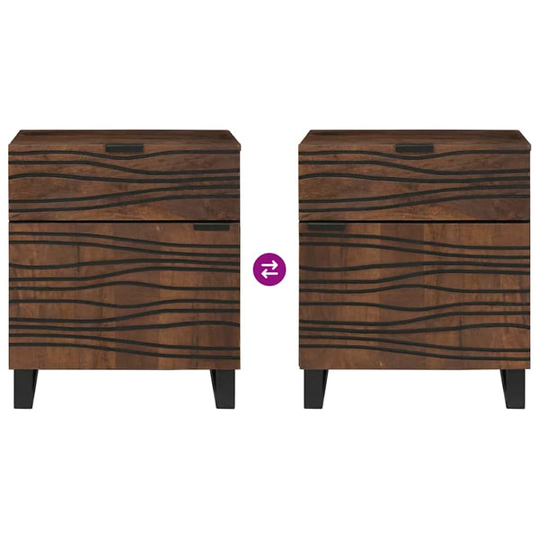 Yöpöytäkaappi pähkinäpuu 50 x 33 x 60 cm täysi mangopuu