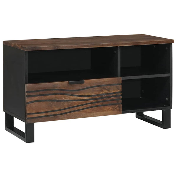 TV-kaappi laatikon kanssa Ruskea 80 x 33 x 46 cm täysi mangopuu