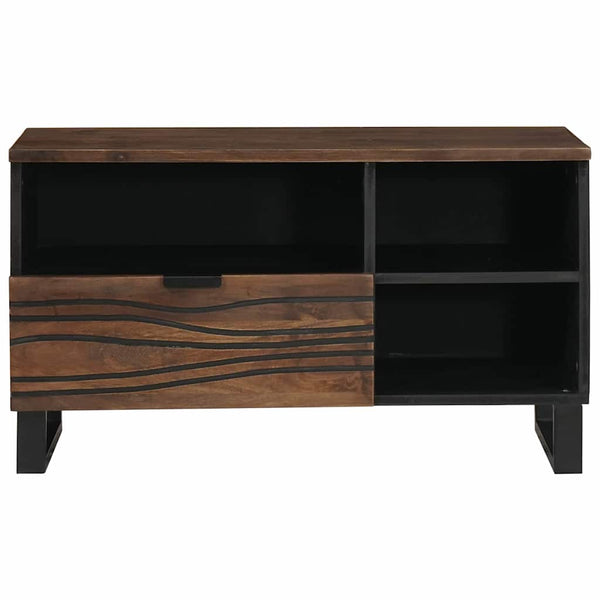 TV-kaappi laatikon kanssa Ruskea 80 x 33 x 46 cm täysi mangopuu