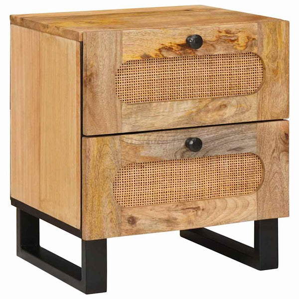 Luonnollinen yöpöytäkaappi 2 kpl 40 x 33,5 x 46 cm