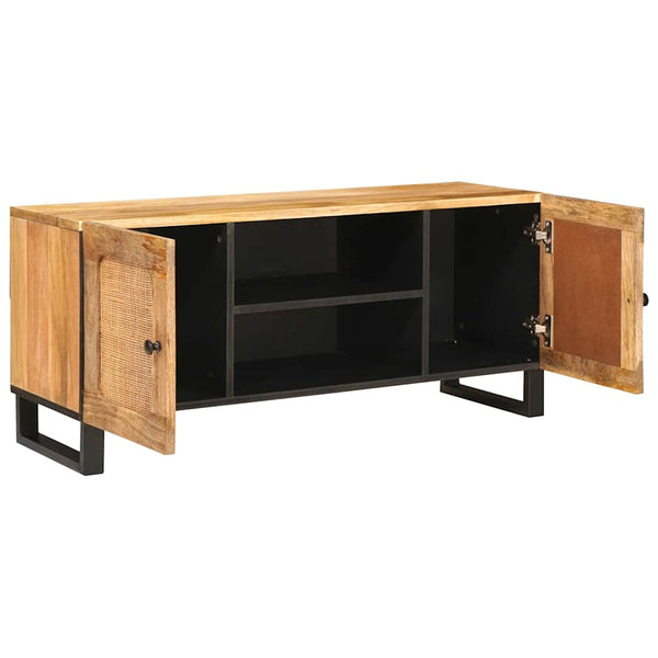 TV-kaappi hyllyllä Ruskea 105 x 33 x 46 cm Kiinteä mango puu