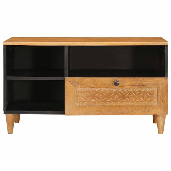 TV-kaappi laatikon kanssa 80 x 33 x 46 cm Kiinteä mango puu
