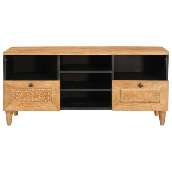 TV-kaappi laatikon kanssa 100 x 33 x 46 cm Kiinteä mango puu