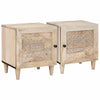 Beige yöpöytä 2 kpl 40 x 33 x 46 cm täyttä mangopuuta