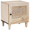 Beige yöpöytä 2 kpl 40 x 33 x 46 cm täyttä mangopuuta