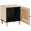 Beige yöpöytä 2 kpl 40 x 33 x 46 cm täyttä mangopuuta