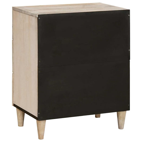 Beige yöpöytä 50 x 33 x 60 cm täysi mangopuu laatikolla