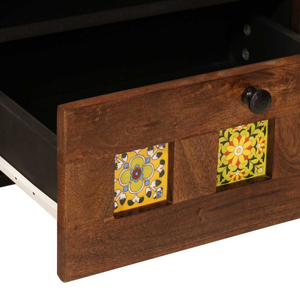 TV-kaappi ovella pähkinäpuu 105 x 33 x 46 cm Kiinteä mango puu