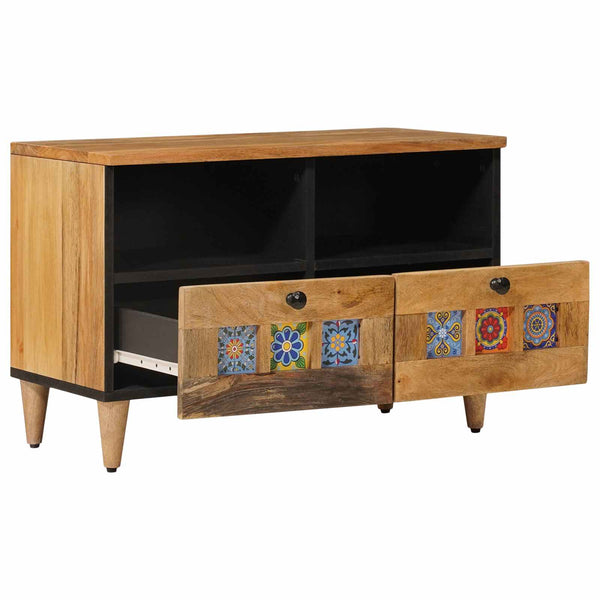 TV-kaappi Luonnollinen 70 x 33 x 46 cm Kiinteä mango puu
