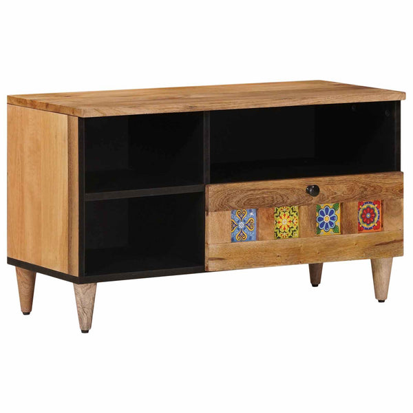 TV-kaappi Luonnollinen 80 x 33 x 46 cm Kiinteä mango puu