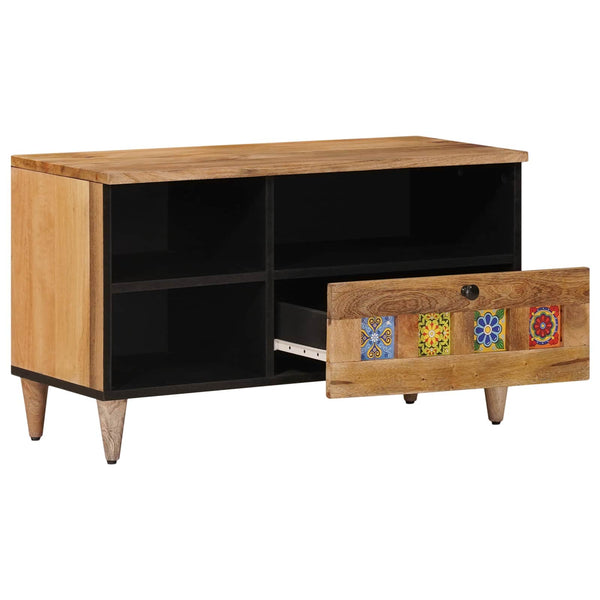TV-kaappi Luonnollinen 80 x 33 x 46 cm Kiinteä mango puu