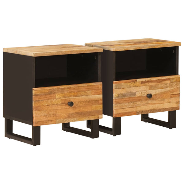 Sänkykaappi 2 pcs Ruskea 40 x 33 x 46 cm Kiinteä mango puu
