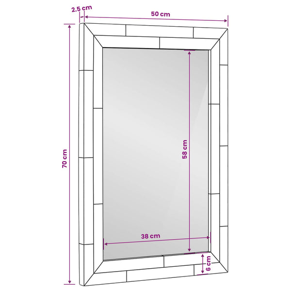 Kylpyhuoneen peili Artisan tammi 50 x 70 x 2,5 cm