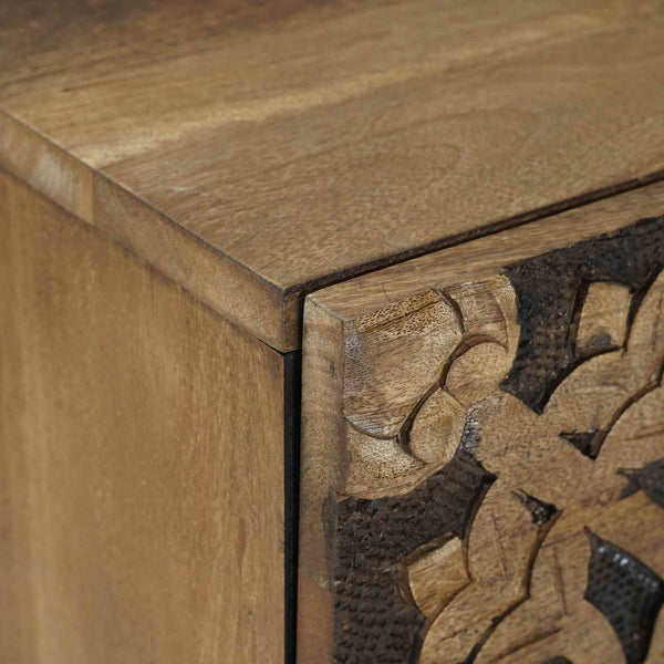 Yöpöytäkaappi 2 kpl Ruskea 40 x 33,5 x 46 cm Kiinteä mango puu