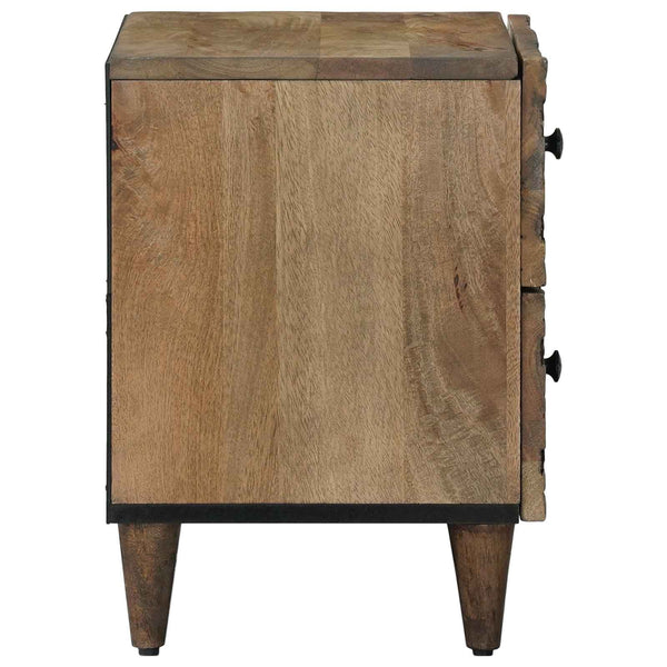 Yöpöytäkaappi 2 kpl Ruskea 40 x 33,5 x 46 cm Kiinteä mango puu