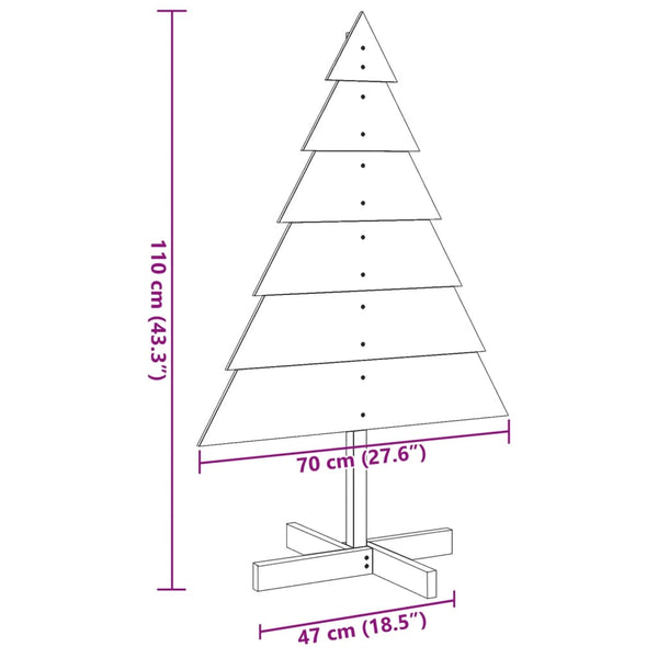 Puinen joulukuusi koriste Eodochia 110cm (mänty)