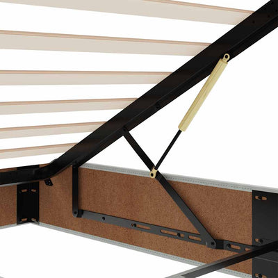 Vaaleanharmaa ottomaanien sängyn runko ilman patjaa Maximca (sametti)