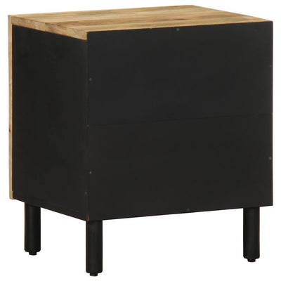 Sänkykaapit 2 kpl Musta 40x33,5x46 cm Massiivipuuta Mango