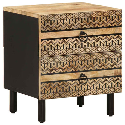 Sänkykaapit 2 kpl Musta 40x33,5x46 cm Massiivipuuta Mango