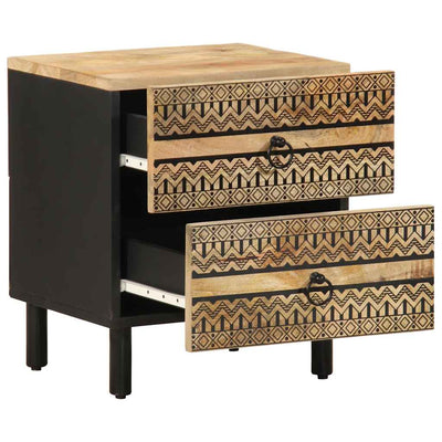 Sänkykaapit 2 kpl Musta 40x33,5x46 cm Massiivipuuta Mango