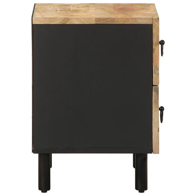 Sänkykaapit 2 kpl Musta 40x33,5x46 cm Massiivipuuta Mango