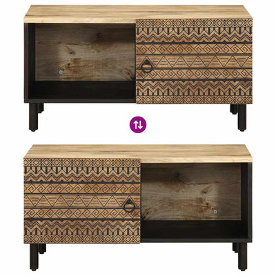 Musta sohvapöytä Curavale 80x50x40cm (karkea mangopuu)