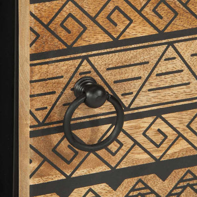 Musta sohvapöytä Curavale 80x50x40cm (karkea mangopuu)