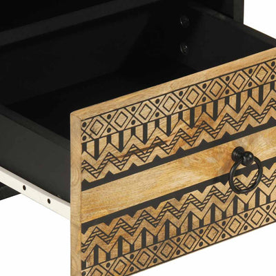 Musta sänkykaappi Kasar 40x33x46cm (massiivipuuta mango)