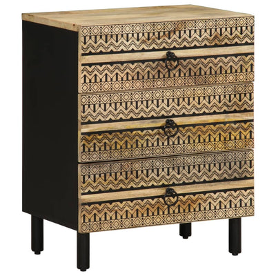 Musta sänkykaappi Leisha 50x33x62cm (massiivipuuta mango)